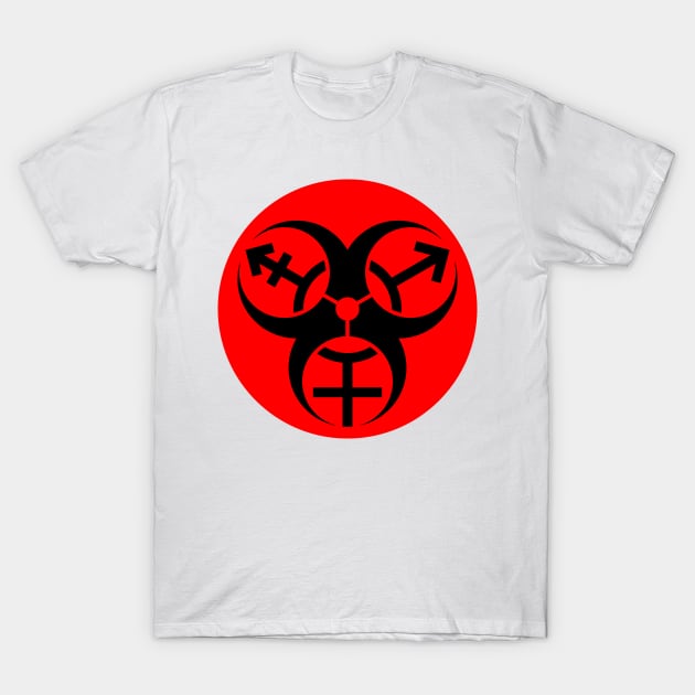 Trans Biohazard - Red Circle T-Shirt by GenderConcepts